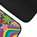 Fuibeng Hippie Flower Auto Floor Mat Accessory Set Of 4i All Weather Pad Interior Protection 70s Swirl Wavy Cushion For Women