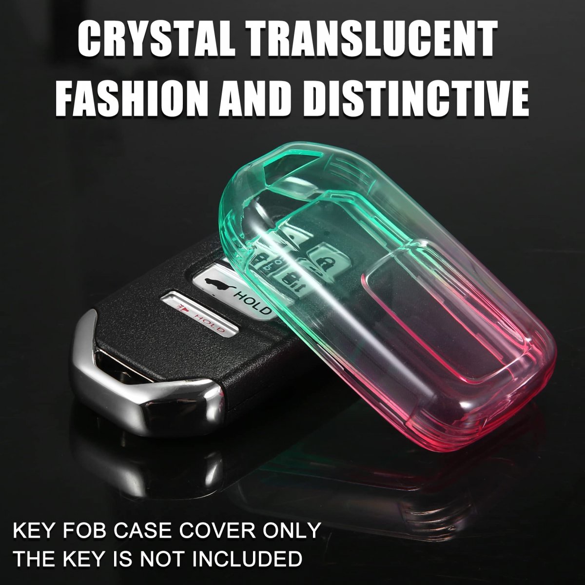 1 Pcs Key Fob Remote Control Cover Case Full Protection Tpu Shell For Honda Accord Cyan And Rose Red Gradient