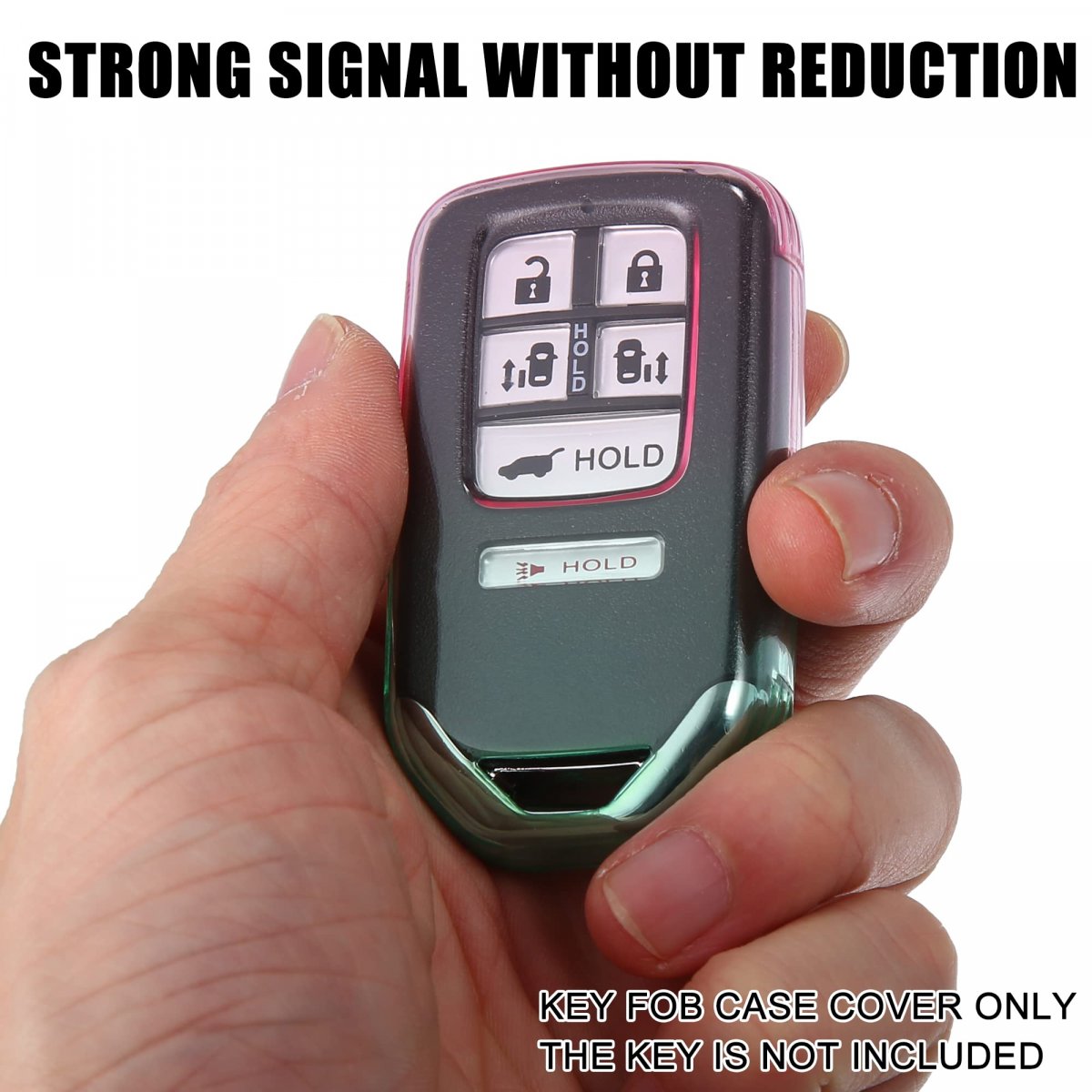 1 Pcs Key Fob Remote Control Cover Case Full Protection Tpu Shell For Honda Accord Cyan And Rose Red Gradient
