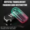 1 Pcs Key Fob Remote Control Cover Case Full Protection Tpu Shell For Honda Accord Cyan And Rose Red Gradient