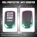 1 Pcs Key Fob Remote Control Cover Case Full Protection Tpu Shell For Honda Accord Cyan And Rose Red Gradient