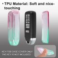 1 Pcs Key Fob Remote Control Cover Case Full Protection Tpu Shell For Honda Accord Cyan And Rose Red Gradient