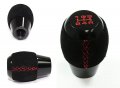 Cuztom Tuning Jdm Si Sport Style Black Leather 5 Speed Manual Shift Shifter Gear Knob W Color Stitching Red 