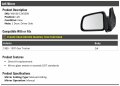 Left Driver Side Manual Mirror Folding Compatible With 1989 1997 Geo Tracker 2-door