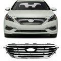 Front Upper Lower Grille For Hyundai Sonata Sedan 2015016 2 0l 2 4l Silver Painted Plastic Bumper Grill Replacement 104-60230d 
