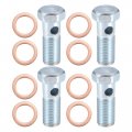 Acropix Universal M14x1 5 43mm Length Motorcycle Hollow Bolt Screws With Washers Set Brake Metric Thread Silver Tone Pack Of 12