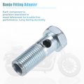 Acropix Universal M14x1 5 43mm Length Motorcycle Hollow Bolt Screws With Washers Set Brake Metric Thread Silver Tone Pack Of 12