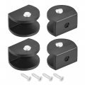 Adjustable Glass Shelf Bracket Aluminum Alloy Semicircle Clamp Clip Holder For 6-8mm Thick With Screws 4pcs 