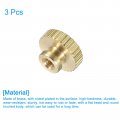 Uxcell Knurled Thumb Nuts 3pcs M3 X D11mm H6 5mm Brass High Head Through Hole With Collar Round Knobs Fasteners For 3d Printer