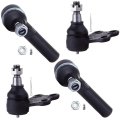 4pc Front Lower Ball Joint And Outer Tie Rod End Kit For Nissan Quest 1999 2002 Mercury Villager Es3200rl K8647
