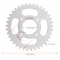 Tissting 37 Tooth Rear Sprocket 420 Chains 4 Holes Silver Steel Chain For 50cc-125cc Go Kart Atv Trike Motorcycle Dirt Pit Bike
