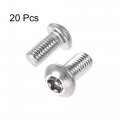Uxcell M8x16mm Torx Security Machine Screw 20pcs Pan Head Screws Inside Column With T40 L-type Wrench 304 Stainless Steel