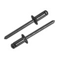 50pcs 3 16 X3 8 Aluminum Blind Rivets Grip And Steel Mandrel Countersunk Head Long Split For Metal Furniture Automotive Black 