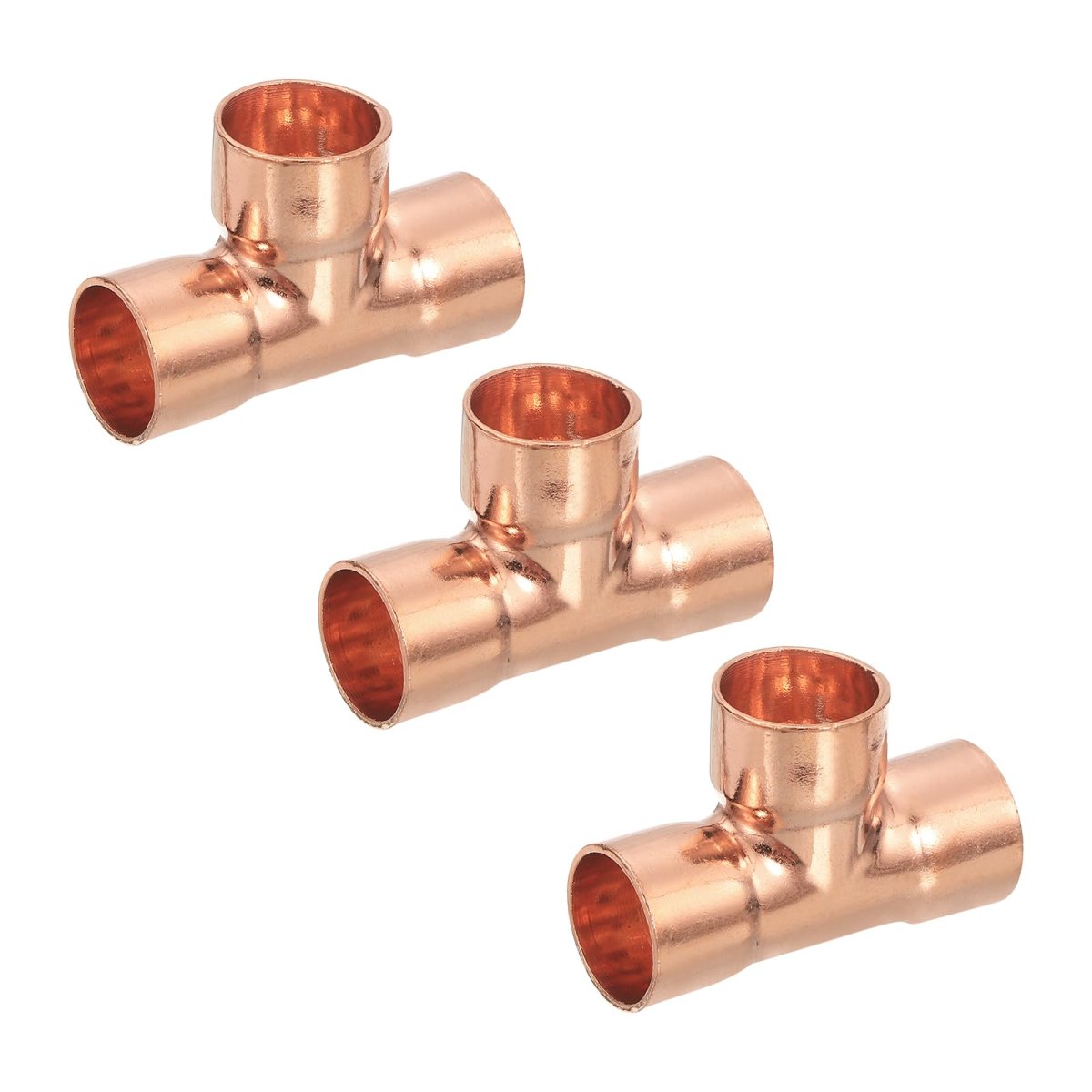 1 2-inch X Copper Reducing Tee Pressure Pipe Fitting Connector For Plumbing Supply And Refrigeration 3pcs