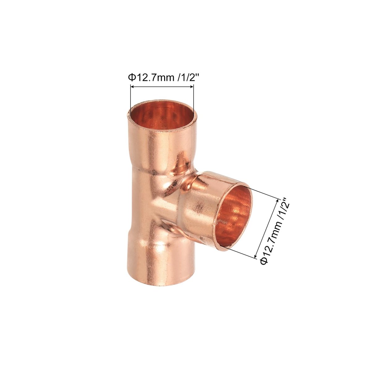 1 2-inch X Copper Reducing Tee Pressure Pipe Fitting Connector For Plumbing Supply And Refrigeration 3pcs