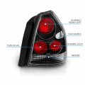 Amerilite 3 Door Taillights Black For Honda Civic Passenger And Driver Side