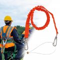 B Baosity Climbing Restraint Lanyard Fall Protection Retractable Rope With Buckle Cord Telescopic Elastic Lanyards For
