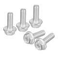 M6x18mm Phillips Hex Head Flange Bolts 10pcs 304 Stainless Steelagon Hex Machine Screws 