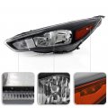 Acanii For Halogen Type Black Housing W Led Drl 2015-2018 Ford Focus Headlight Headlamp Assembly Left Driver Side