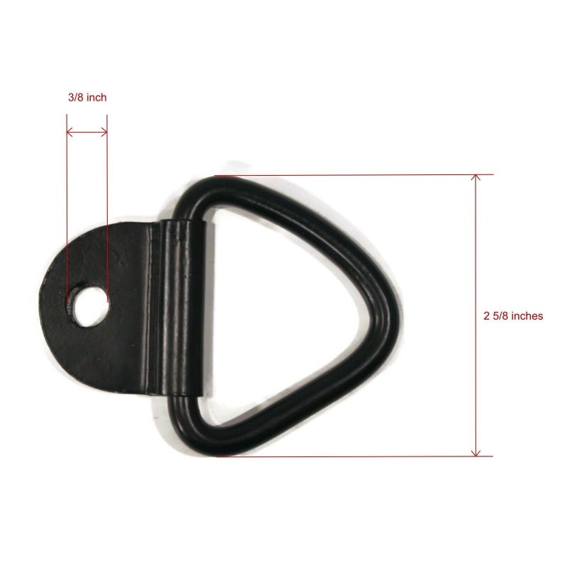 Pack Of 20 1 4 Black Steel D Ring Bracket Clip Anchor Tie Down Trailer Truck Atv Boat