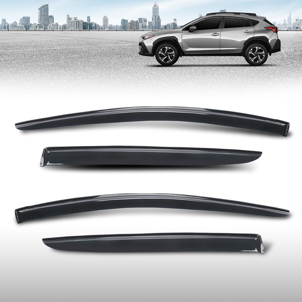 Out-channel Window Vent Visor Deflectors Tape-on Side Rain Guards For Subaru Crosstrek 2024-2026 Base Premium Sport Limited 4