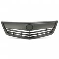 Hecasa Front Bumper Upper Grille Compatible With 2011-2014 Acura Tsx Replacement For 71121tl2a51 3-in-one Whole Grill Kit Black