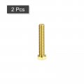 Uxcell Brass Hex Bolts 3 8-16x2-1 4 2pcs Fully Thread Grade 8 Solid Hexagon Head Bolt Machine Screws For Machinery