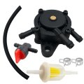 Fuel Pump Kit For John Deere E120 E130 E140 E150 Lawn Tractor Includes Filter Line Shut Off Valve And Clamps 
