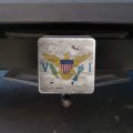 Rustic Distressed Virgin Islands Flag Tow Trailer Hitch Cover Plug Insert
