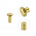 Uxcell Brass Hex Bolts M5x12mm 30pcs Fully Thread Grade 4 8 Solid Hexagon Head Bolt Machine Screws For Machinery