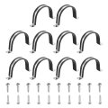 10pcs 74mm 2-15 16 Cable Clamp 2 Hole 304 Stainless Steel Rubber Coated Cushion Insulated Clamps U Holder Pipe Strap With 