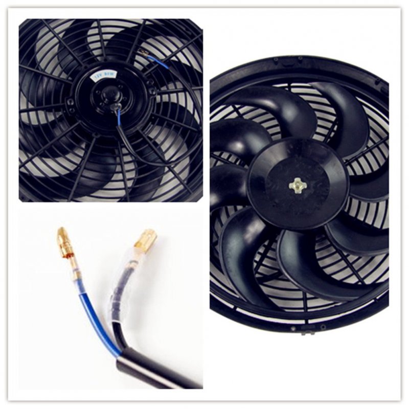 14 In 12v 90w Universal Electric Radiator Cooling Slim Fan Push Pull Mount Kit 8 Plastic Blades 2000 Rpm 2250 Cfm For