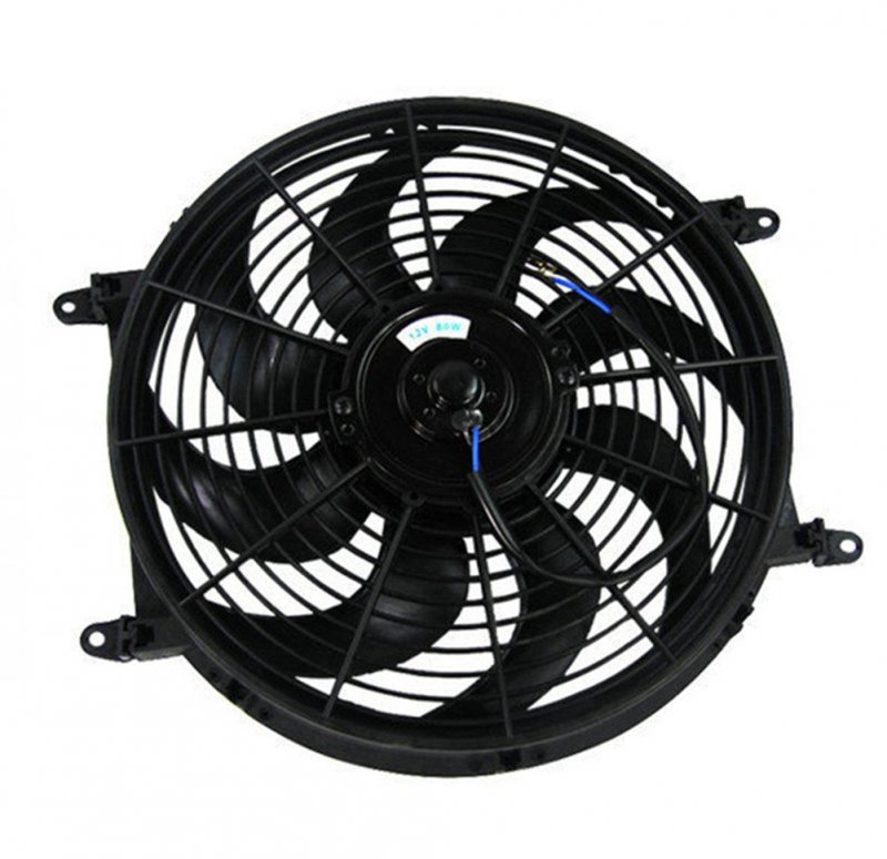 14 In 12v 90w Universal Electric Radiator Cooling Slim Fan Push Pull Mount Kit 8 Plastic Blades 2000 Rpm 2250 Cfm For