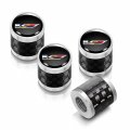 Ipick Image For Cadillac V Logo On Real Carbon Fiber Barrel Black Aluminum Tire Valve Stem Caps Black