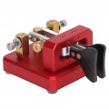 Cw Key Morse Code Double Paddle Stainless Steel Automatic Radio Experiment Cb Two Way Radios Red