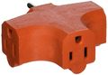 2pc 3 Outlet Grounded Adapter Electric Multi T-shaped Outlets Orange 