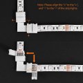 Uxcell 4 Pin 10mm Rgb Led Connector Kit Include 5m Extension Cable Strip To Power Jumper L Shape Connectors Gapless