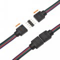 Uxcell 4 Pin 10mm Rgb Led Connector Kit Include 5m Extension Cable Strip To Power Jumper L Shape Connectors Gapless
