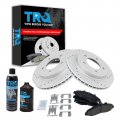 Trq Front Performance Brake Rotor Posi Ceramic Pad Kit W Chemicals For Ford 