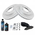 Trq Front Performance Brake Rotor Posi Ceramic Pad Kit W Chemicals For Ford