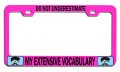 Do Not Underestimate My Extensive Vocabulary Geek Pn Steel Auto Suv License Plate Frame Tag Holder 