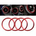Secosautoparts 4pcs Interior Air Vent Outlet Red Aluminum Ring Cover Decor Compatible With Chevrolet Camaro Conditioning 2016
