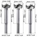 Uxcell Forstner Wood Boring Drill Bits 21mm 22mm 23mm Dia Hole Saw Carbide Alloy Steel Tip Round Shank Cutting For Hinge