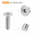 Uxcell 3 8-16x1-1 2 Flat Countersunk Head Socket Cap Screws 10pcs 304 Stainless Steel Hex Full Thread Bolts