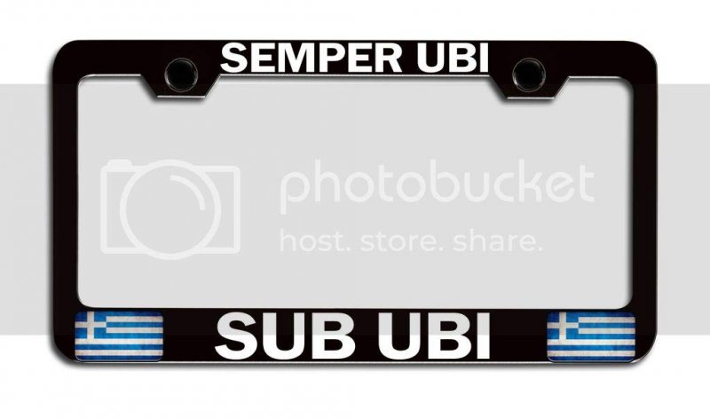 Semper Ubi Sub Black Metal License Plate Frame Tag Holder I15