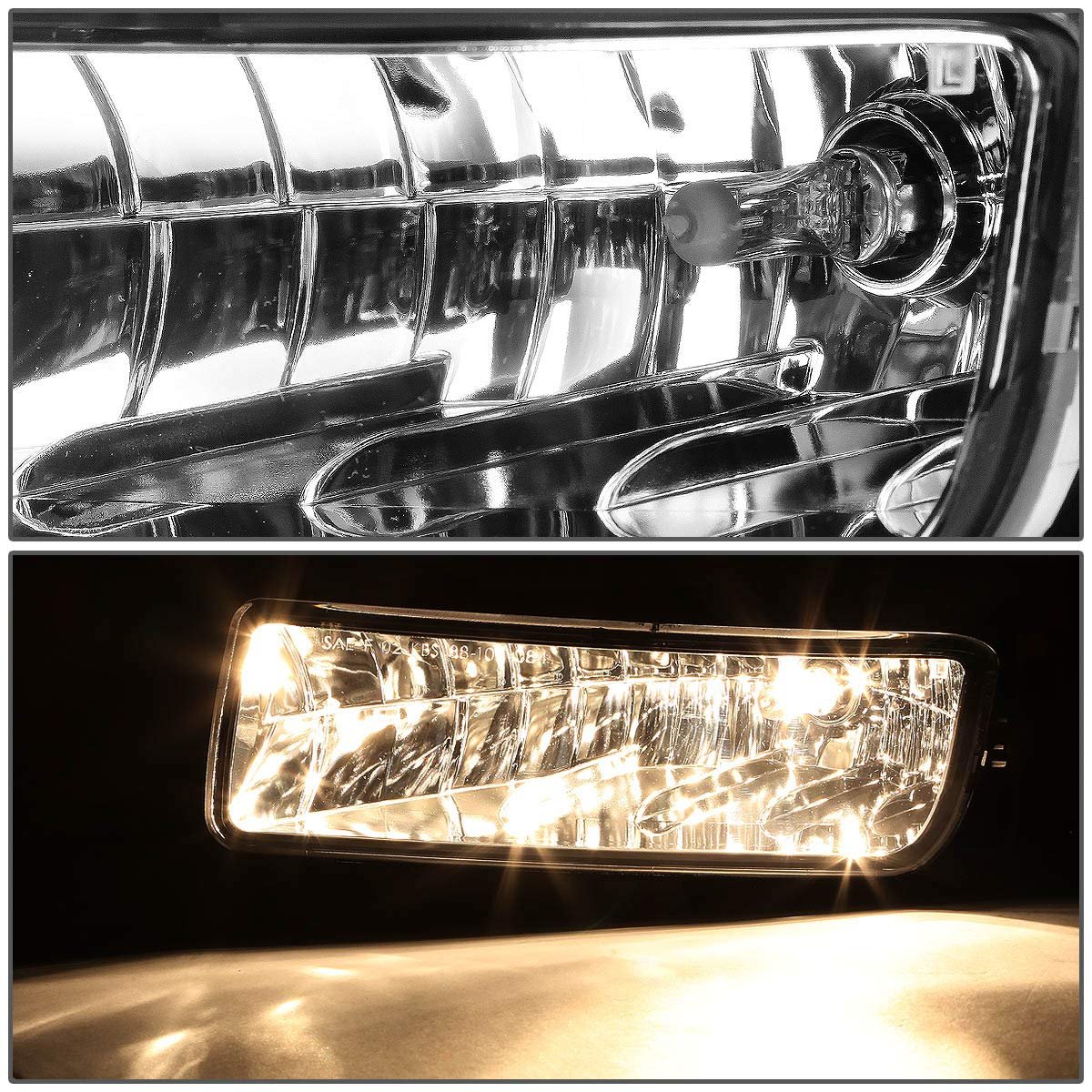 Ford Expedition U222 Pair Of Black Housing Clear Corner Headlights Lens Fog Lights