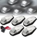 Auto Dynasty For 80-96 Ford F150-f450 5 X Led Cab Roof Top Lights Wiring Switch Chrome Housing White 
