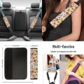 Pointodoor 70s 80s Daisy Flower Sunflowers Car Seat Covers 11 Pcs Auto Steering Wheel Shoulder Seatbelt Pads Keychain Coaster