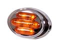 Maxxima M36180y Amber Led Mini Oval Clearance Marker Light With Stainless Steel Bezel 