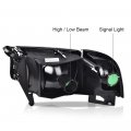 G-plus Headlight Lamps Compatible With 1994-2001 Dodge Ram 1500 1994-2002 2500 3500 Smoky Lens Chrome Housing Amber Reflector